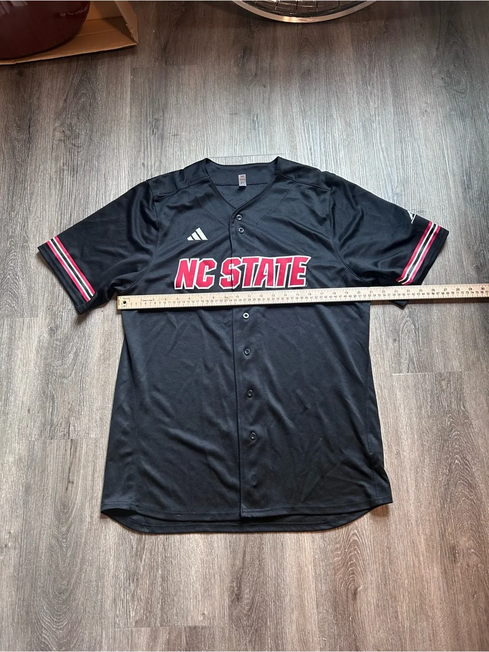 Men’s Large Adidas NC State Wolfpack Baseball Jersey Embroidered NCAA Black
